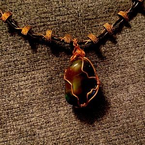 Moss Agate Celtic Style Necklace